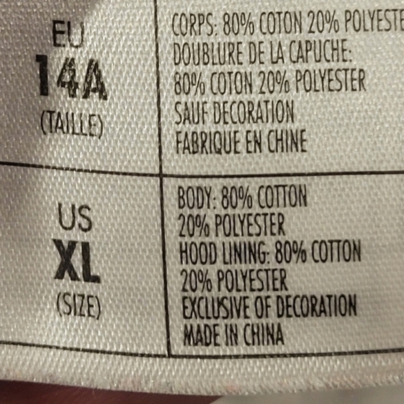 Disney Sz XL I Am Minnie Mouse Kids ZIP Up Hoodie W/Mouse Ears & Bow Sweatshirt - Picture 8 of 11